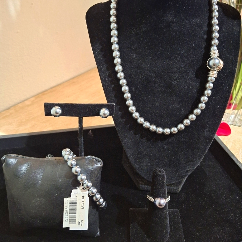 NWT - 4 Piece Gray Pearl Set Gorgeous!